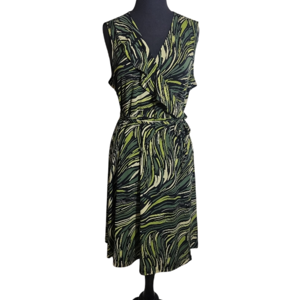 Apt.9 sleeveless v neck ruffle wrap dress size XL